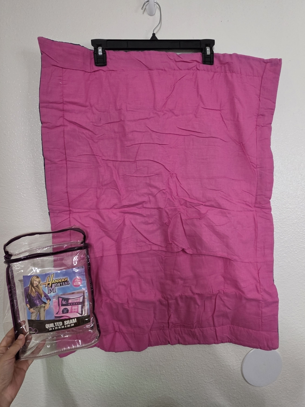 Set 2 Disney Hannah Montana Pillow Shams Pop Rock Hand Stitched 20x26 Vintage - Picture 10 of 16